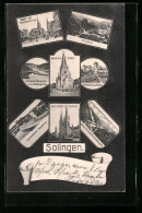 AK Solingen, Markt Mit Waffenschmied, Kath. Kirche Und Denkmal  - Solingen