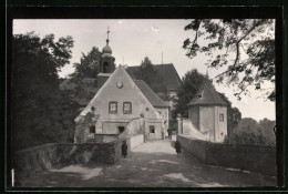 Fotografie Brück & Sohn Meissen, Ansicht Mutzschen, Eingang Zum Schloss, Spiegelverkehrt  - Orte