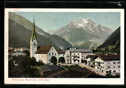 AK Mayrhofen, Sicht Auf Den Ort Mit Kirche  - Other & Unclassified