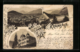 Lithographie Kramsach, Schloss, Hilari-Kapelle, Rainthaler See  - Other & Unclassified