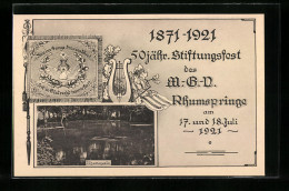 AK Rhumspringe, 50 Jähr. Stiftungsfest Des M.-G.-V. Rhumspringe 1871-1921, Rhumequelle  - Autres & Non Classés