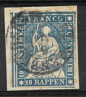 SWITZERLAND Yv# 27a USED On FRAGMENT Signed At Back - Usados