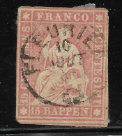 SWITZERLAND Yv# 28a USED Fleuriecawlgl Cancel - Usados