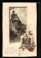 Passepartout-Lithographie Hildesheim, 1000 Jähriger Rosenstock, Wappen  - Other & Unclassified
