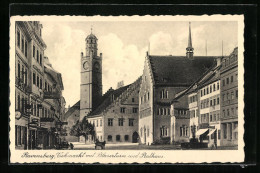 AK Ravensburg, Viehmarkt Mit Blaserturm Und Rathaus  - Ravensburg