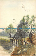 R059070 Landscape Painting. Little Bridge. C.B. Postcard - World