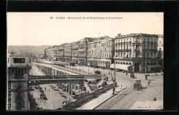 CPA Alger, Boulevard De La République Et Ascenceur  - Alger