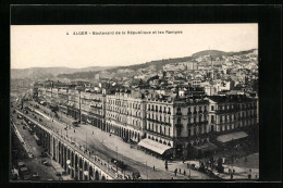 CPA Alger, Boulevard De La République Et Les Rampes  - Algiers
