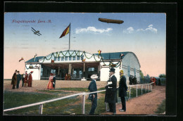 AK Gera-R., Flugstützpunkt Mit Zeppelin Und Flieger  - Luchtschepen