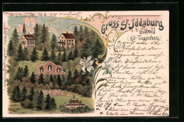 Lithographie Gähwil /Alt-Toggenburg, St. Iddaburg, Ortspartie Mit Kirche  - Other & Unclassified