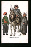 Künstler-AK Heinrich Zille: Weibliche Postillione Mit Pferd  - War 1914-18