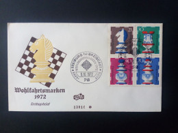 DEUTSCHLAND MI-NR. 742-745 FDC(FIDACOS) WOHLFAHRT 1972 SCHACHFIGUREN STEMPEL FREIBURG - Sonstige & Ohne Zuordnung