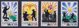 Briefmarken Dänemark Färöer 368-371 Christinanisierung Luxus Kat.-Wert 12,00 - Islas Faeroes