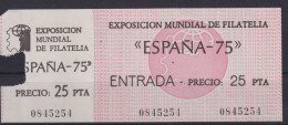 Spanien Philatelie Briefmarken Ausstellung Ticket Eintrittskarte ESPANA 1975 - Storia Postale