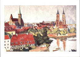 72519736 Breslau Niederschlesien Dominsel Kuenstlerkarte Breslau Niederschlesien - Polen