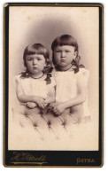 Fotografie H. Pätzold, Gotha, Gartenstrasse Nr. 50, Zwei Schwestern Im Partnerlook Mit Gleichem Haarschnitt  - Anonymous Persons