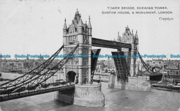 R059939 Tower Bridge. Shewing Tower. Custom House And Monument. London. 1906 - Autres & Non Classés