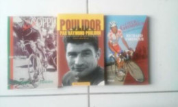 Lot 3 Biographies COUREURS CYCLISTES Fausto Coppi Poulidor Richard Virenque - Other & Unclassified