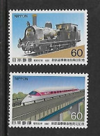 JAPON 1987 TRAINS YVERT N°1627/1628 NEUF MNH** - Trenes