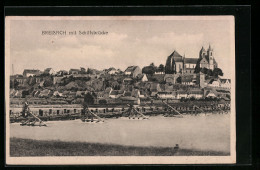AK Breisach /Rh., Ortspanorama Mit Schiffsbrücke  - Breisach