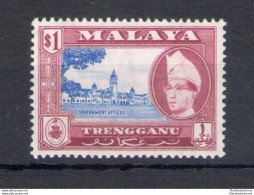 1957-63 Malaysian States - Trengganu - Stanley Gibbons N. 97 - 1$ Ultramarine And Reddish Purple - MNH** - Autres & Non Classés