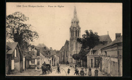 CPA Yvré-l`Évêque, Place De L`Eglise  - Other & Unclassified