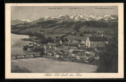 AK Bad Tölz, Ortsansicht Mit Isar Und Gebirgen  - Bad Tölz