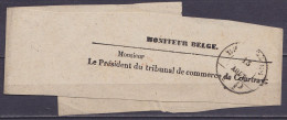 Bande Journal "Le Moniteur Belge" Càd "BRUXELLES /13 AOUT/ P.P." Pour COURTRAI - 1869-1888 Lying Lion