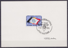 N°1732 (50 Ans Rotary International) Sur Carte Oblit. 1e Jour OSTENDE /19.10.1974 Signée Jean Van Noten - Covers & Documents