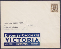 Env. "Biscuits Et Chocolats Victoria Koekelberg" Affr. PREO 10c Olive N°420 Surch. [1939] Pour DIEKIRCH Luxembourg - Typos 1936-51 (Petit Sceau)