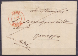 L. En Franchise Càd MONS /6 OCT 1836 Pour JEMAPPES (au Dos: Càd Arrivée MONS) - Voir Texte - 1830-1849 (Belgique Indépendante)