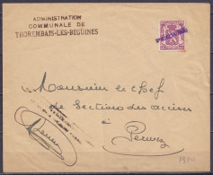 Env. "Administration Communale De Thorembais-les-Béguines" Affr. N°479 Oblit. Fortune De Guerre 1940 "PERWEZ" Pour E/V - Guerra 40 – 45 (Cartas & Documentos)