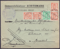 Env. "Gemeentebestuur Kortemark" Affr. 4x N°419 + N°712 Càd KORTEMARK /25-6-1949 Pour BRUSSEL - Briefe U. Dokumente