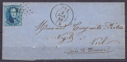 L. Affr. N°15 Lpts "317" Càd ROUX /2 NOV. 1865 Pour NIEL (au Dos: Càd Arrivée BOOM) - 1863-1864 Medaillons (13/16)