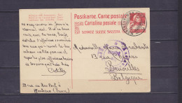 Suisse - EP CP 10c Càpt "MONTREUX - BON PORT /30.XI.1915" D'un Interné Belge Pour BRUXELLES - Cachet Censure Allemande - Krijgsgevangenen