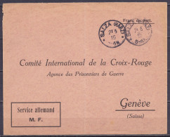 Env. En Franchise Préadressée "Comité International De La Croix-Rouge / Agence Des Prisonniers De Guerre / Service Allem - Croix-Rouge
