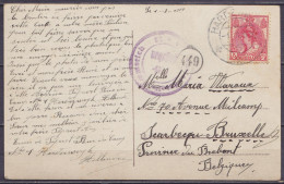Pays-Bas - CP Fantaisie Affr. 5ct Càpt HARDERWIJK /-1.III.1917 D'un Prisonnier Belge Pour Scarebeque (Schaerbeek) Bruxel - Kriegsgefangenschaft