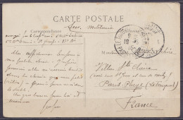 CP "Drapeau Hissé … Ste-Adresse" En Franchise S.M. Càd "POSTES MILITAIRES BELGIQUE 5/ ? V 1915/ BELGIË LEGERPOSTERIJ 5"  - Armée Belge