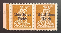 Deutsches Reich 1920, Paar Mi 124 Plattenfehler XVI, MNH(postfrisch), Geprüft - Ungebraucht