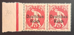 Deutsches Reich 1920, Paar Mi 127 Plattenfehler XVI, MNH(postfrisch), Geprüft - Nuevos