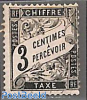 France 1881 3c, Postage Due, Stamp Out Of Set, Unused (hinged) - 1859-1959 Neufs
