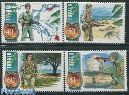Tuvalu 1995 End Of World War 4v, Mint NH, History - Science - Militarism - World War II - Atom Use & Models - Militaria