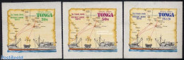 Tonga 1972 On Service, Commercial Fleet 3v, Mint NH, Transport - Various - Ships And Boats - Maps - Boten