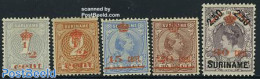 Suriname, Colony 1911 Overprints 5v, Unused (hinged) - Other & Unclassified