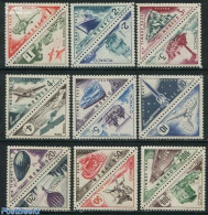 Monaco 1953 Postage Due 9x2v [:], Mint NH, Transport - Automobiles - Balloons - Helicopters - Motorcycles - Aircraft &.. - Andere & Zonder Classificatie