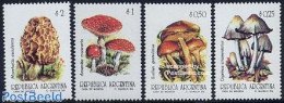 Argentina 1993 Definitives, Mushrooms 4v, Mint NH, Nature - Mushrooms - Nuevos