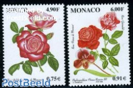 Monaco 1999 Flower Show 2v, Mint NH, Nature - Flowers & Plants - Roses - Ongebruikt