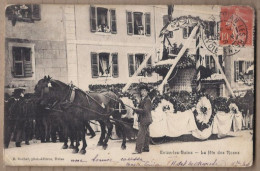 CPA 74 - EVIAN LES BAINS - La Fête Des Roses - SUPERBE PLAN ANIMATION  ATTELAGE TB Oblitération 1907 - Evian-les-Bains