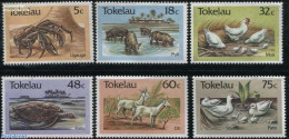 Tokelau Islands 1986 Animals 6v, Mint NH, Nature - Animals (others & Mixed) - Ducks - Poultry - Reptiles - Turtles - Tokelau