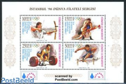 Türkiye 1996 Olympic Centenary S/s, Mint NH, Sport - Athletics - Olympic Games - Shooting Sports - Weightlifting - Other & Unclassified